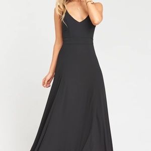 Show Me Your Mumu Black Jenn Chiffon Bridesmaid Dress